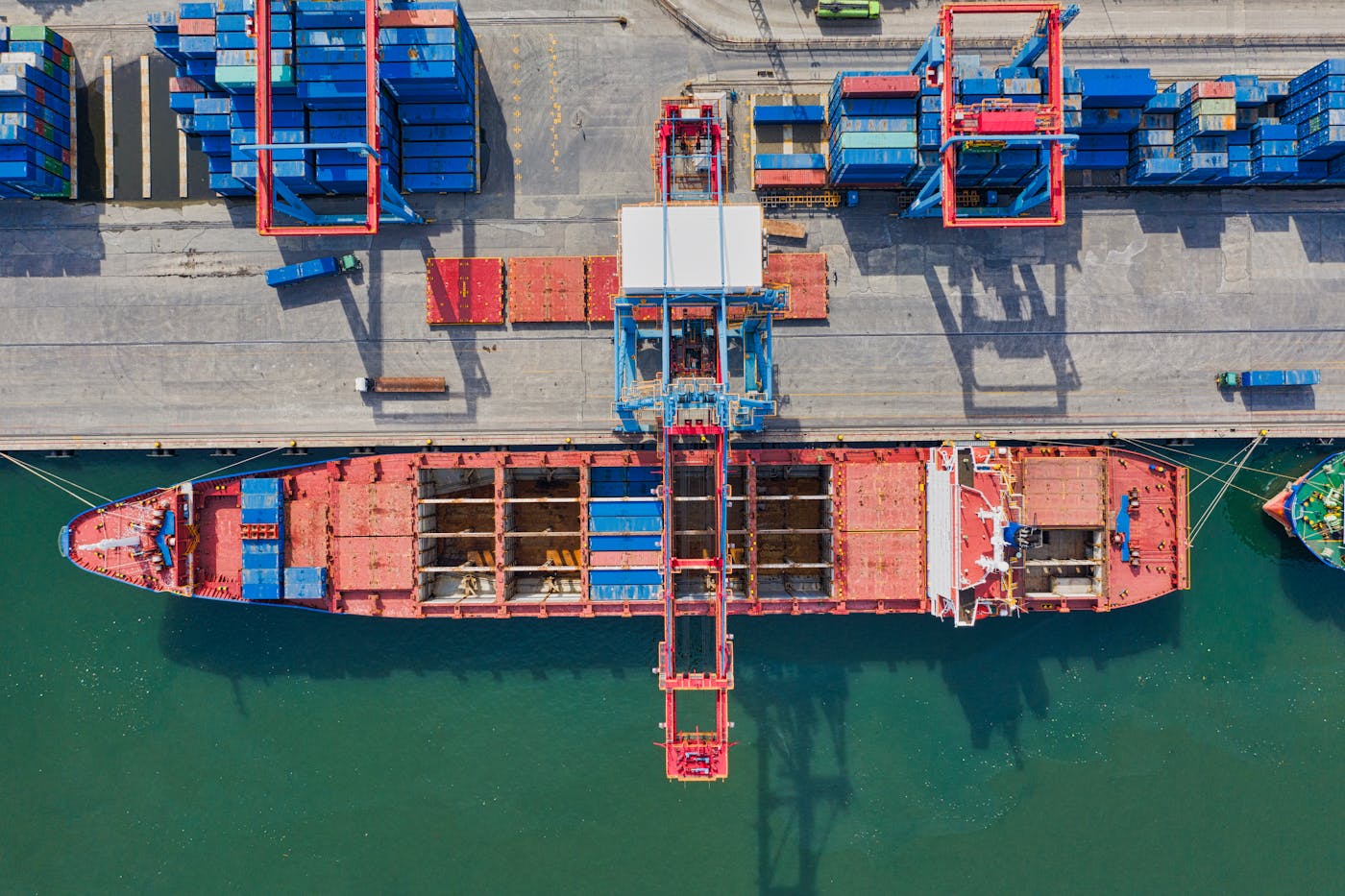 Container ship at port
